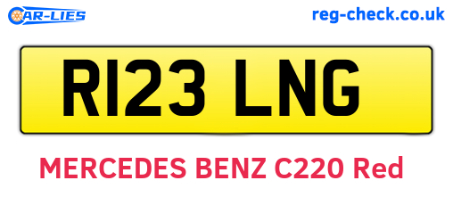 R123LNG are the vehicle registration plates.