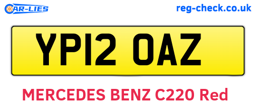 YP12OAZ are the vehicle registration plates.