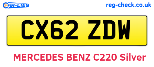 CX62ZDW are the vehicle registration plates.