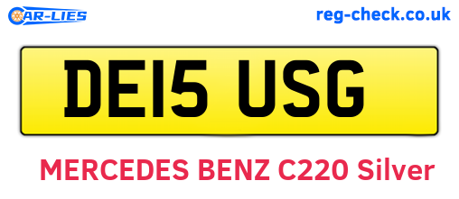 DE15USG are the vehicle registration plates.