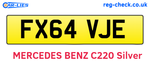 FX64VJE are the vehicle registration plates.