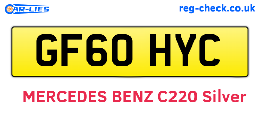 GF60HYC are the vehicle registration plates.