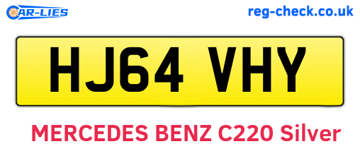 HJ64VHY are the vehicle registration plates.
