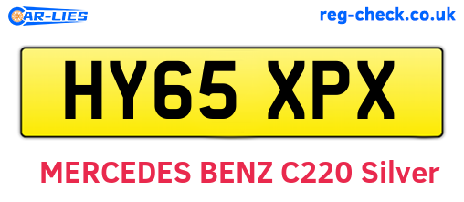 HY65XPX are the vehicle registration plates.