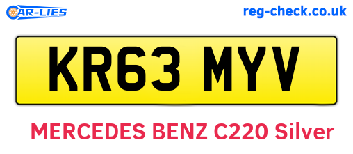 KR63MYV are the vehicle registration plates.