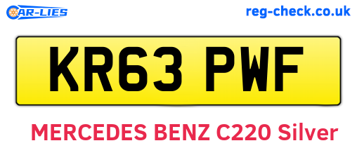 KR63PWF are the vehicle registration plates.