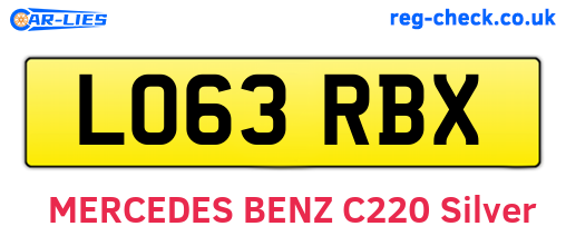 LO63RBX are the vehicle registration plates.