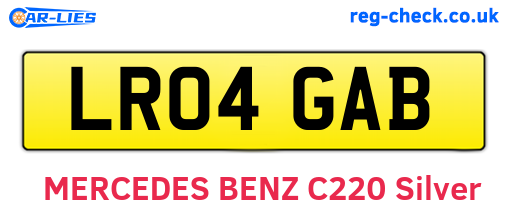 LR04GAB are the vehicle registration plates.