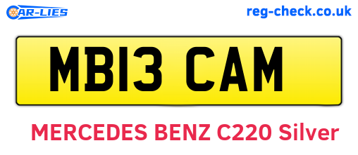 MB13CAM are the vehicle registration plates.