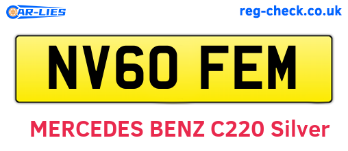 NV60FEM are the vehicle registration plates.
