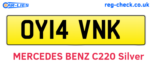 OY14VNK are the vehicle registration plates.