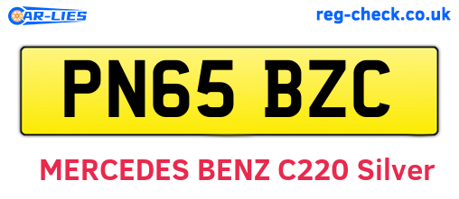 PN65BZC are the vehicle registration plates.