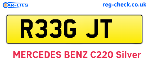 R33GJT are the vehicle registration plates.