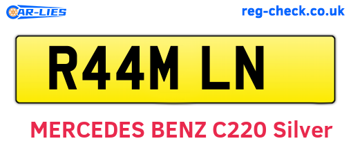 R44MLN are the vehicle registration plates.