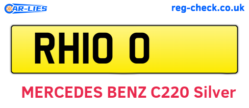 RH100 are the vehicle registration plates.
