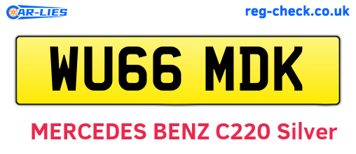 WU66MDK are the vehicle registration plates.