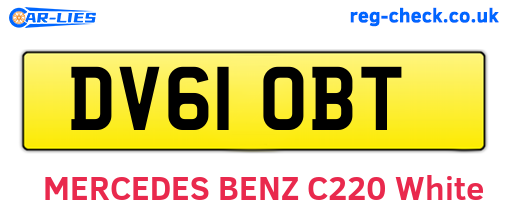 DV61OBT are the vehicle registration plates.