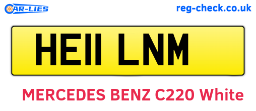 HE11LNM are the vehicle registration plates.
