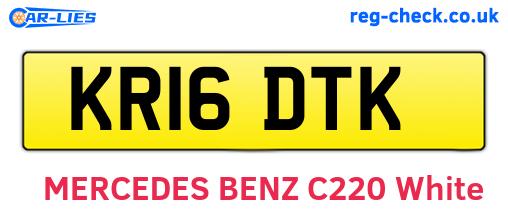 KR16DTK are the vehicle registration plates.
