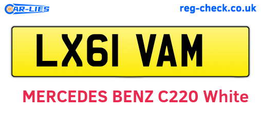 LX61VAM are the vehicle registration plates.
