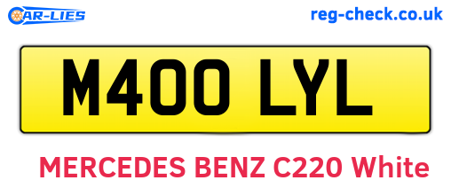 M400LYL are the vehicle registration plates.