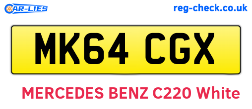 MK64CGX are the vehicle registration plates.