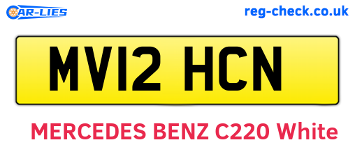 MV12HCN are the vehicle registration plates.