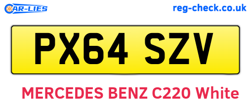 PX64SZV are the vehicle registration plates.