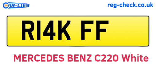 R14KFF are the vehicle registration plates.