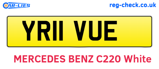 YR11VUE are the vehicle registration plates.