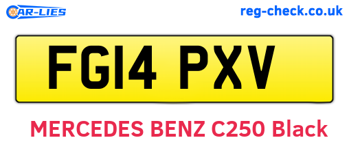 FG14PXV are the vehicle registration plates.