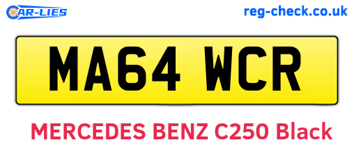 MA64WCR are the vehicle registration plates.