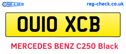 OU10XCB are the vehicle registration plates.