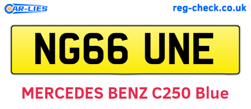 NG66UNE are the vehicle registration plates.