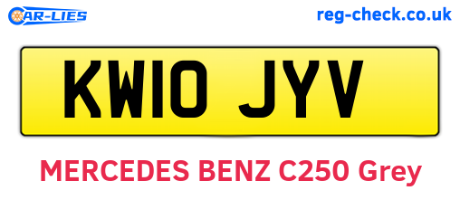 KW10JYV are the vehicle registration plates.