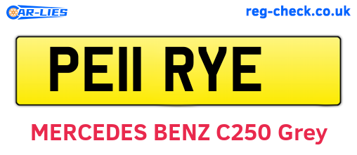 PE11RYE are the vehicle registration plates.
