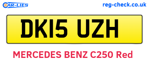 DK15UZH are the vehicle registration plates.