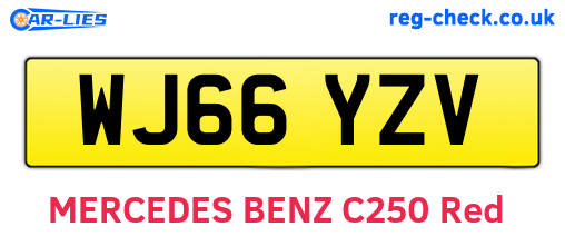WJ66YZV are the vehicle registration plates.