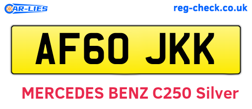 AF60JKK are the vehicle registration plates.