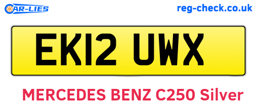 EK12UWX are the vehicle registration plates.