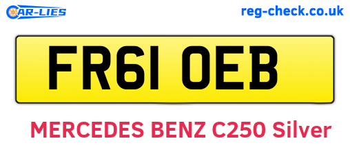 FR61OEB are the vehicle registration plates.