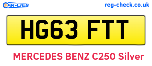 HG63FTT are the vehicle registration plates.