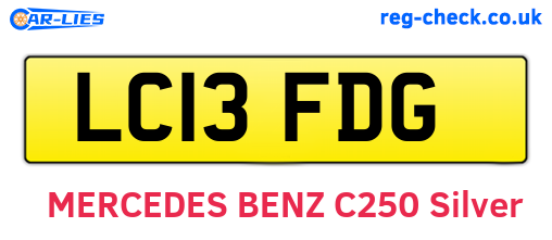 LC13FDG are the vehicle registration plates.