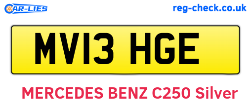 MV13HGE are the vehicle registration plates.