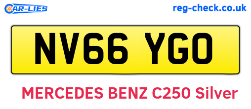 NV66YGO are the vehicle registration plates.