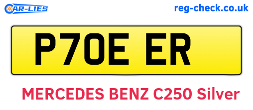 P70EER are the vehicle registration plates.