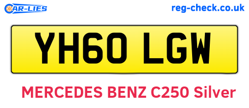 YH60LGW are the vehicle registration plates.