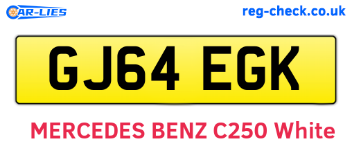 GJ64EGK are the vehicle registration plates.