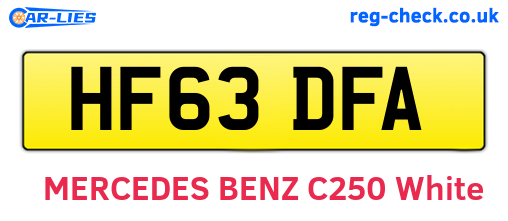 HF63DFA are the vehicle registration plates.