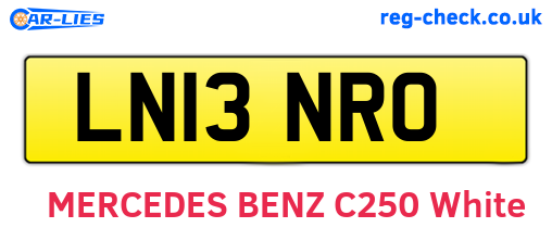 LN13NRO are the vehicle registration plates.